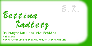 bettina kadletz business card